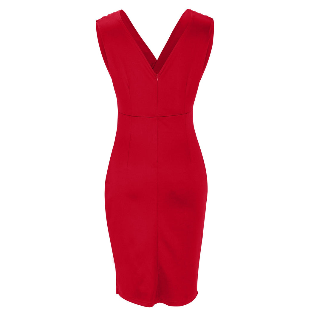 Fresia | Fitted women’s dress with a V-neck and a slit