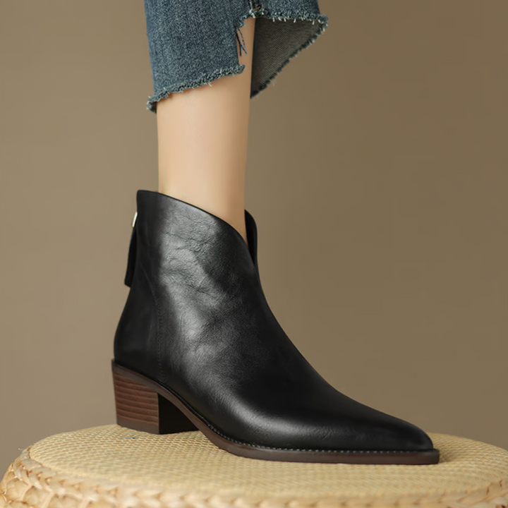 Camille | Luxury Ankle Boots with Low Heel