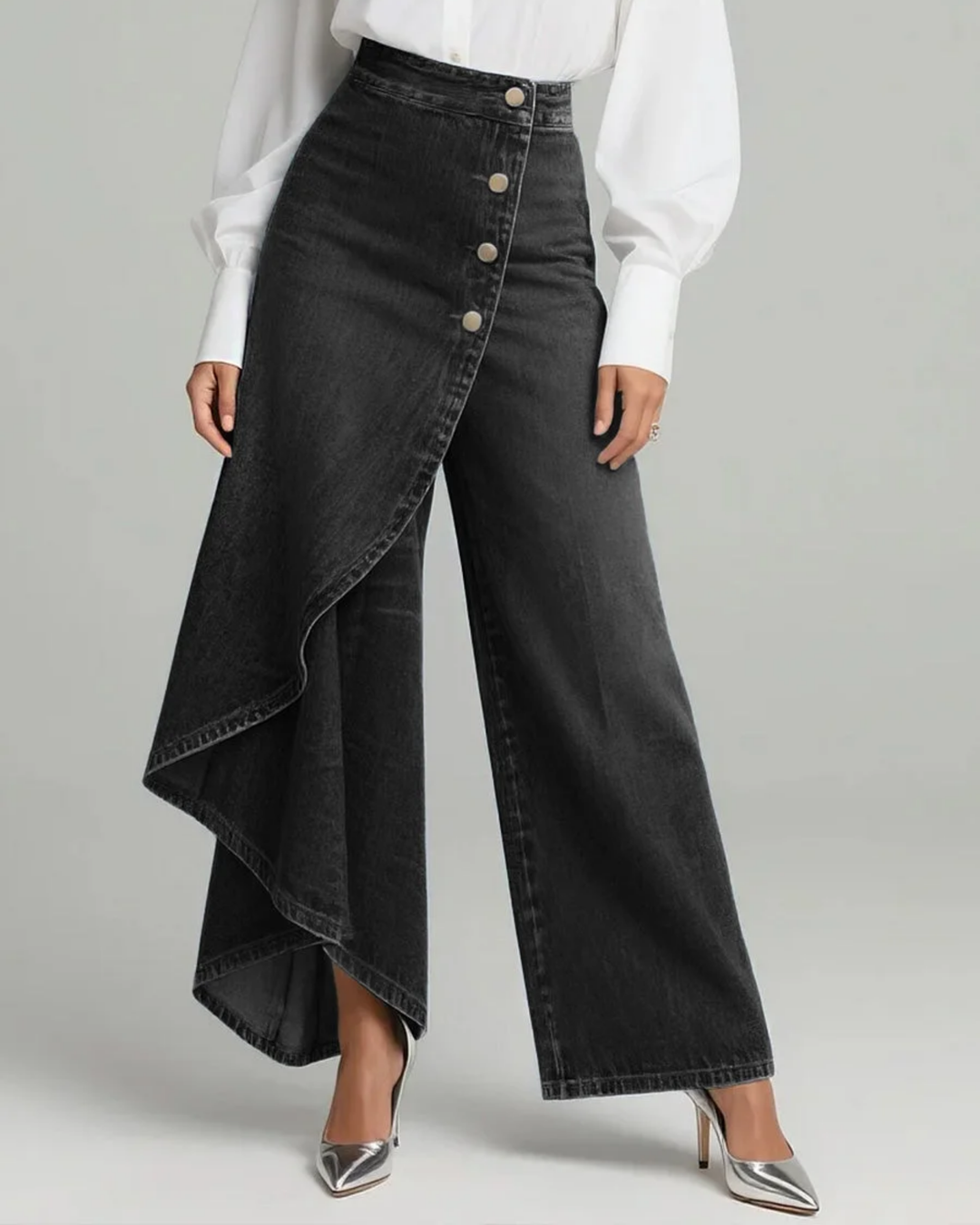 Quenira™ Wrap Denim Pants with Flattering Fit