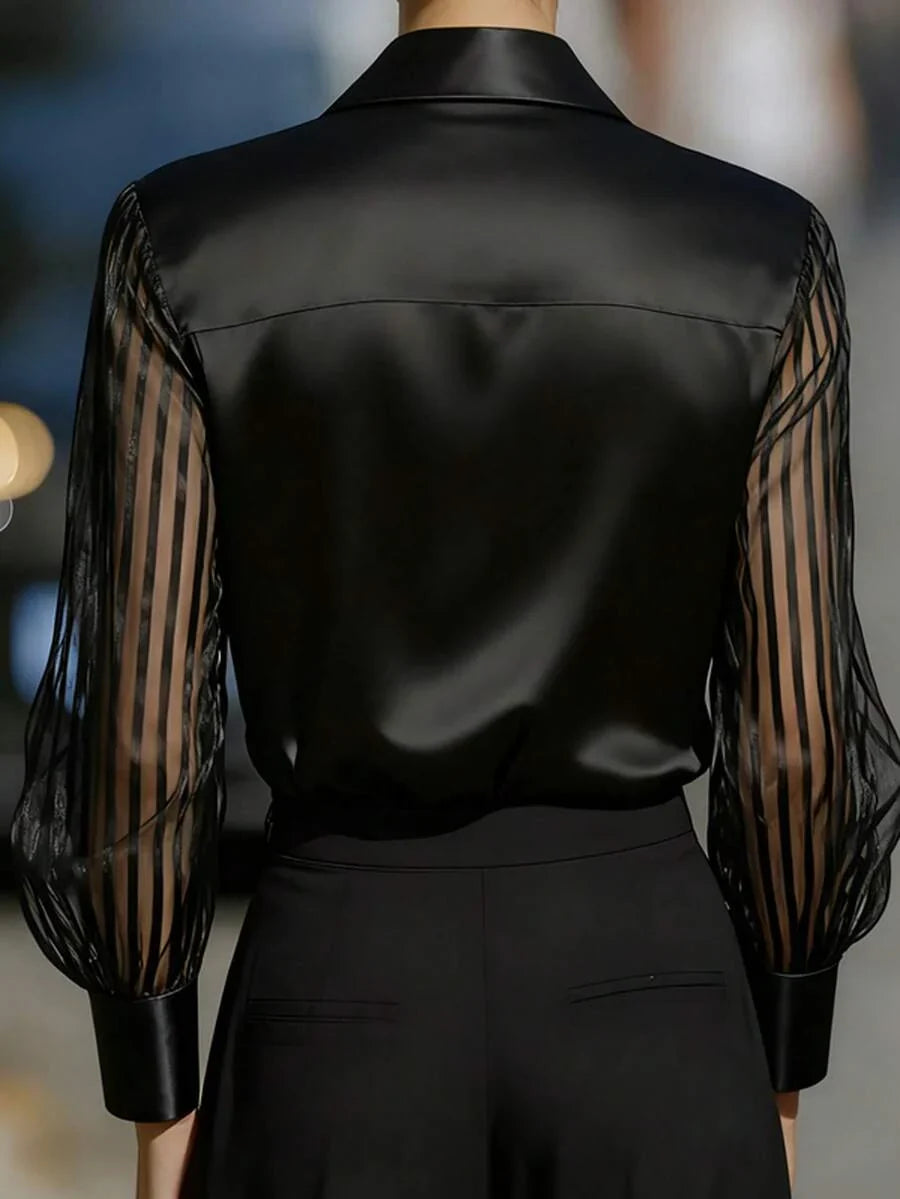 Ellery | Elegant Blouse with Sheer Sleeves