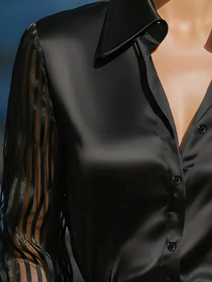 Ellery | Elegant Blouse with Sheer Sleeves