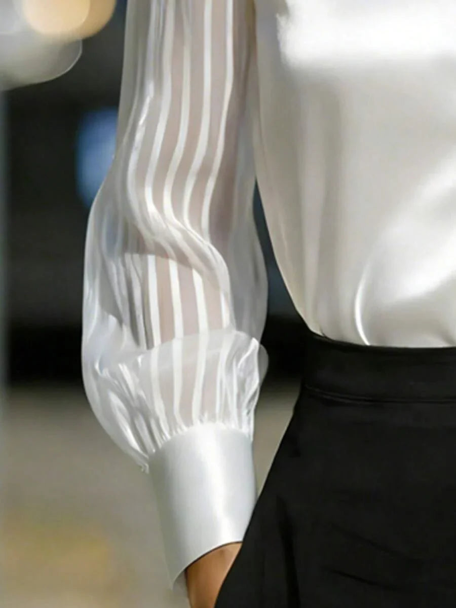 Ellery | Elegant Blouse with Sheer Sleeves