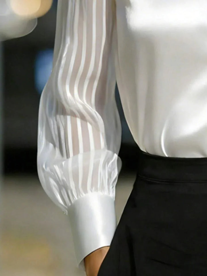 Ellery | Elegant Blouse with Sheer Sleeves
