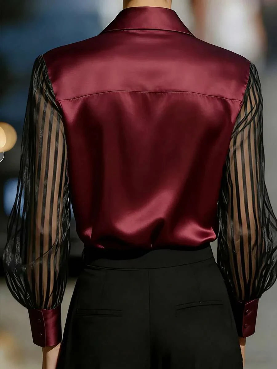 Ellery | Elegant Blouse with Sheer Sleeves