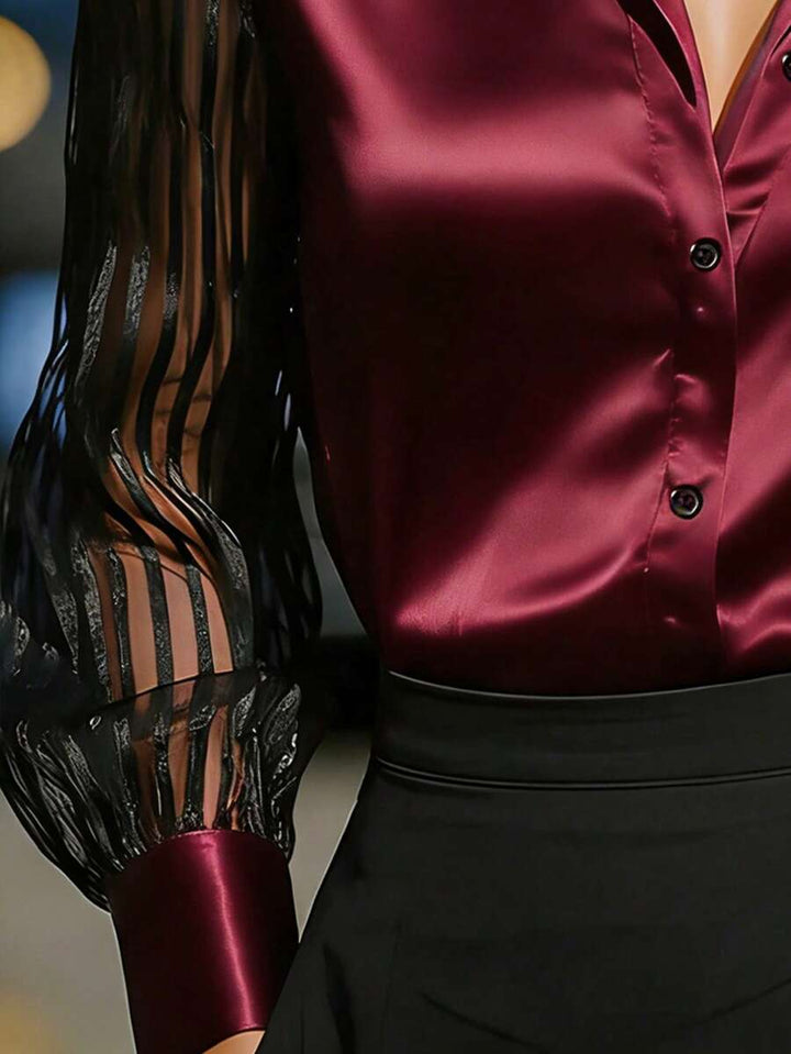 Ellery | Elegant Blouse with Sheer Sleeves