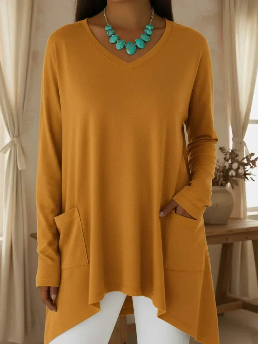 Boglarka | Relaxed V-Neck Pullover