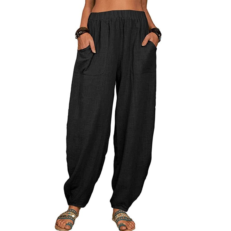 Zinzi - Casual Loose Cotton Linen Harem Pants