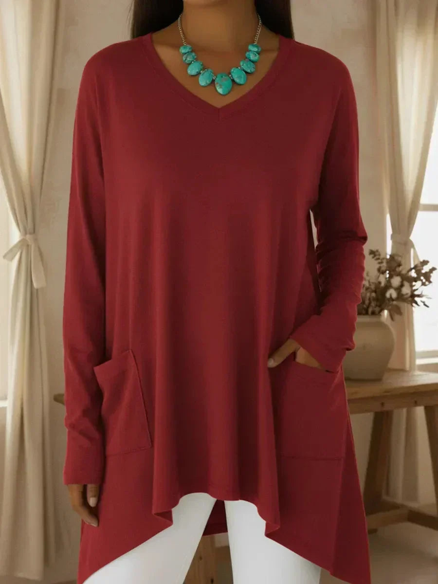 Boglarka | Relaxed V-Neck Pullover