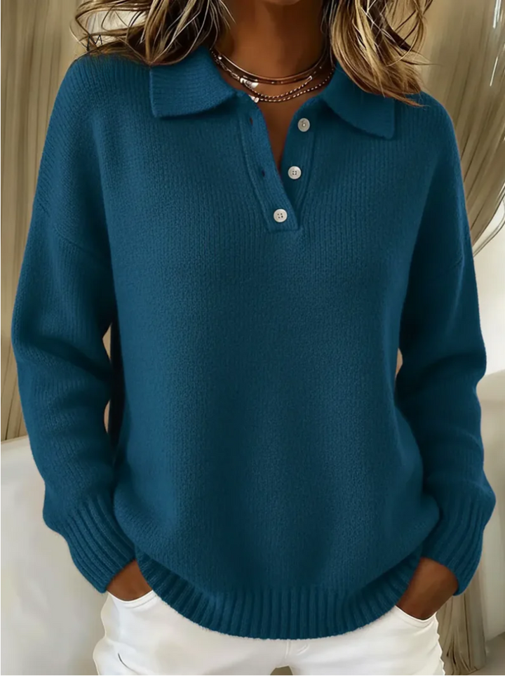 Herra | Soft Knit Polo Sweater