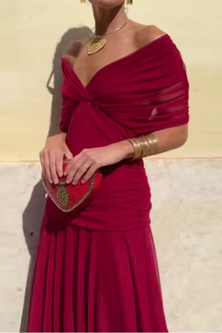 Novarente™ Elegant Maxi Dress with V-Neck for Special Occasions