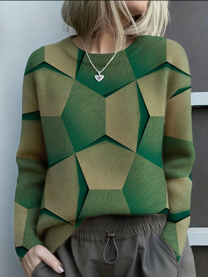 Lucia | Geometric Colorblock Knit Sweater