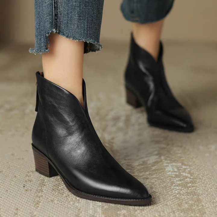 Camille | Luxury Ankle Boots with Low Heel