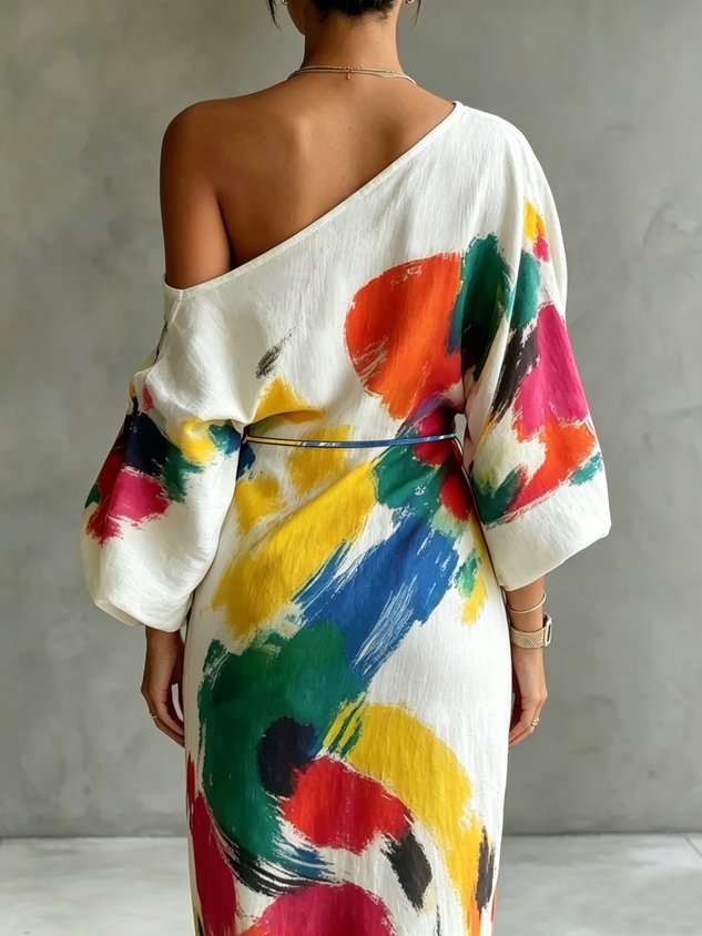 Lindiwe™ | Abstract Drape Maxi Dress