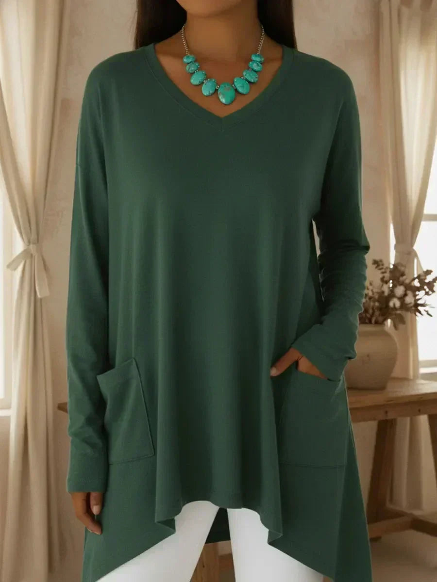 Boglarka | Relaxed V-Neck Pullover