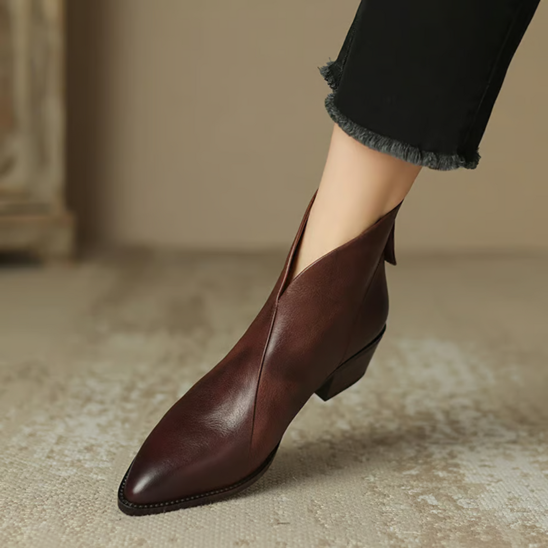 Camille | Luxury Ankle Boots with Low Heel
