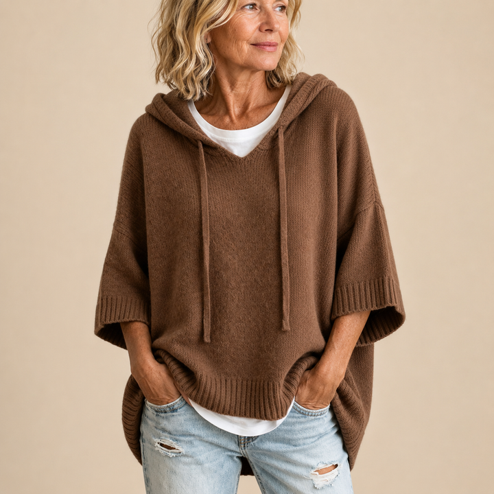 Zola™ | Hooded Knit Poncho