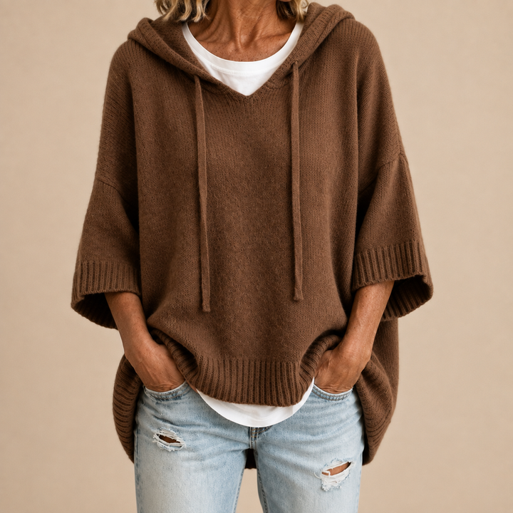 Zola™ | Hooded Knit Poncho