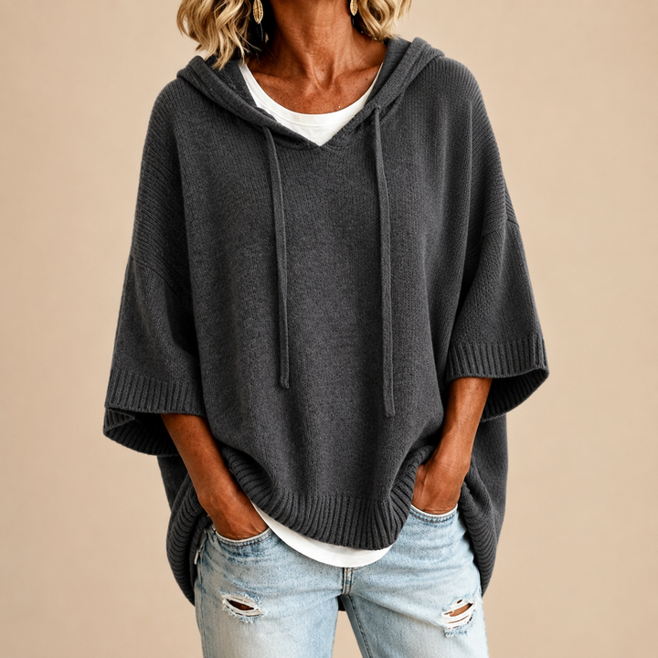 Zola™ | Hooded Knit Poncho