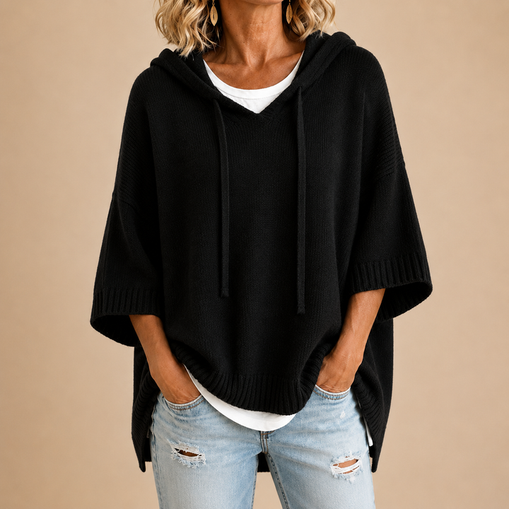 Zola™ | Hooded Knit Poncho