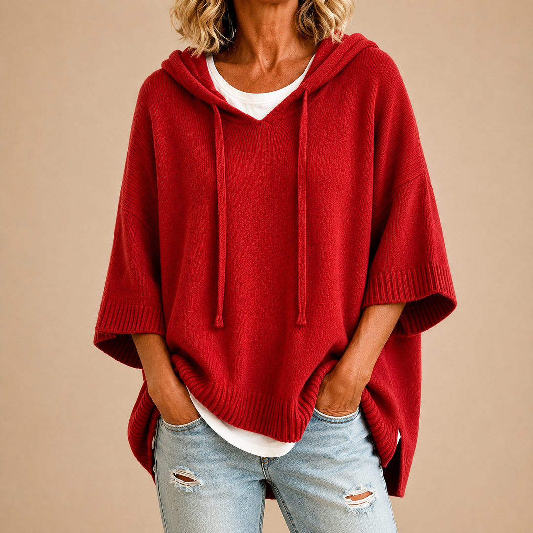 Zola™ | Hooded Knit Poncho