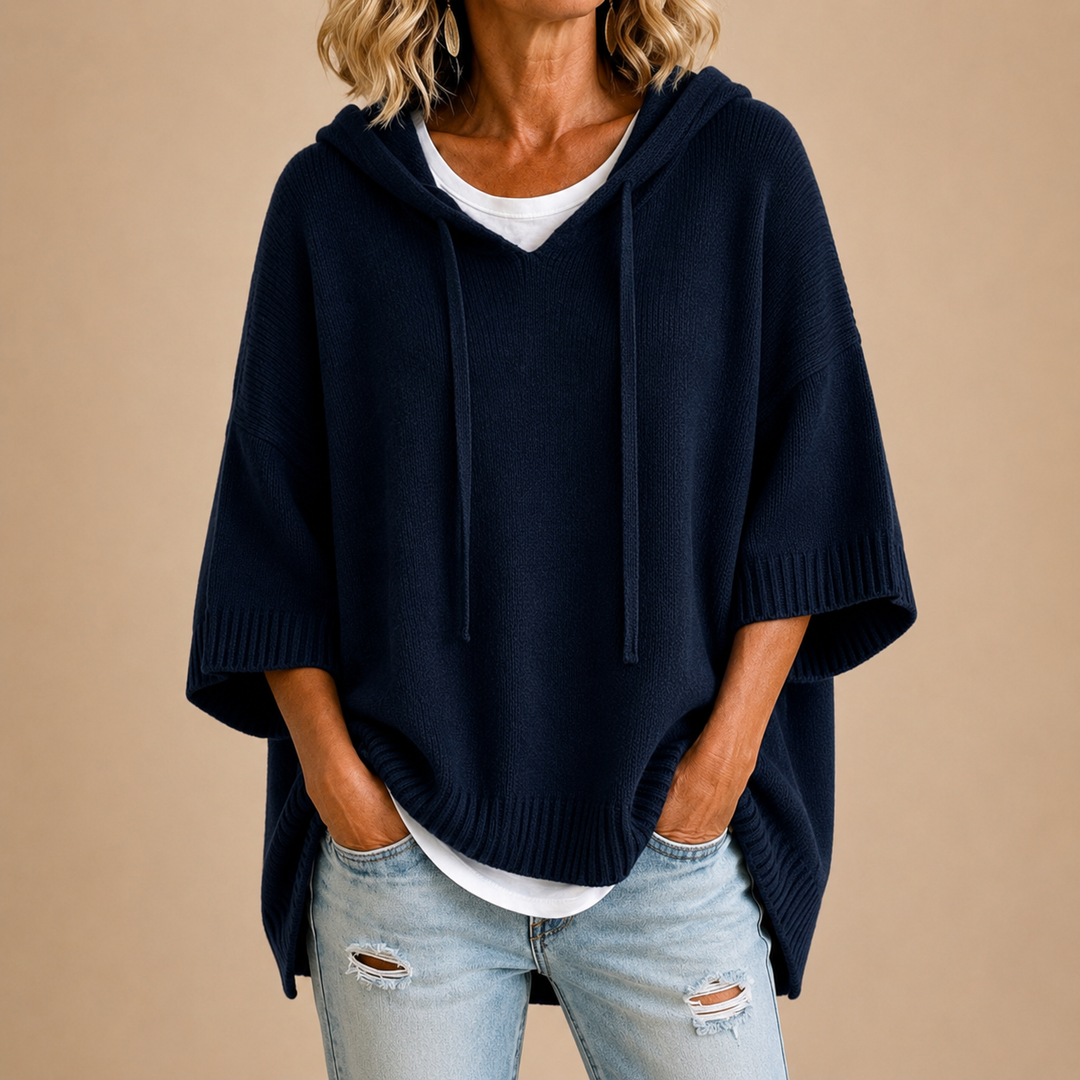 Zola™ | Hooded Knit Poncho