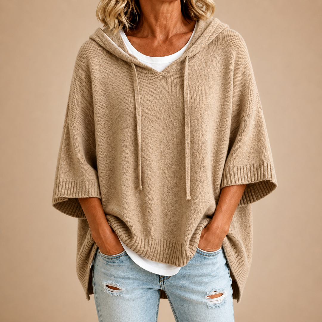 Zola™ | Hooded Knit Poncho