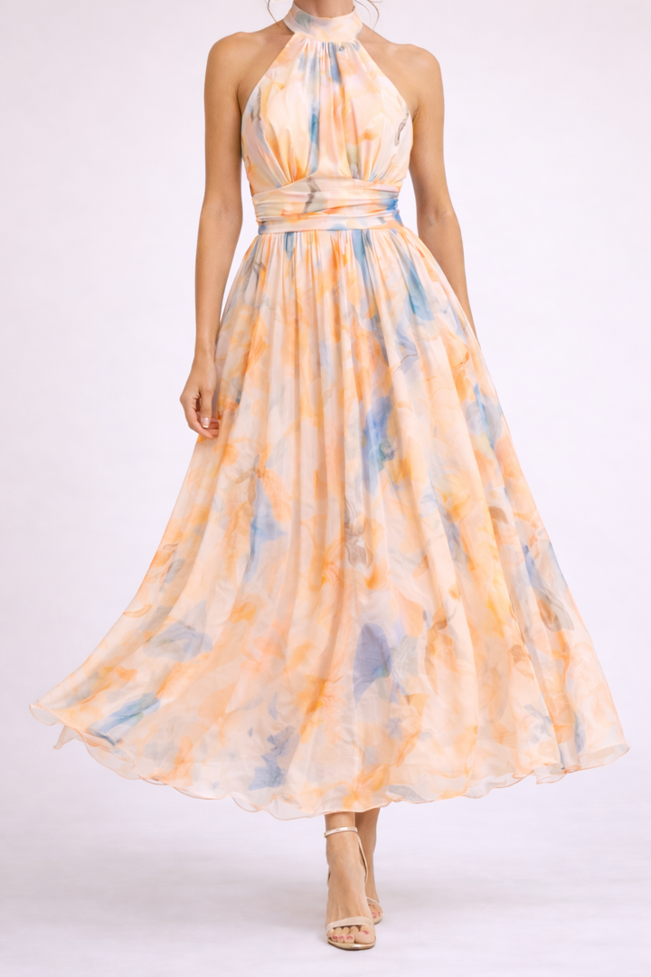 Quincy™ Watercolor Halter Dress