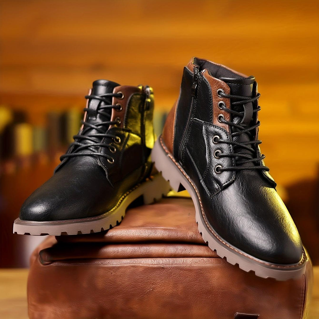 Bill | Elegant Leather Boots with Side Zipper