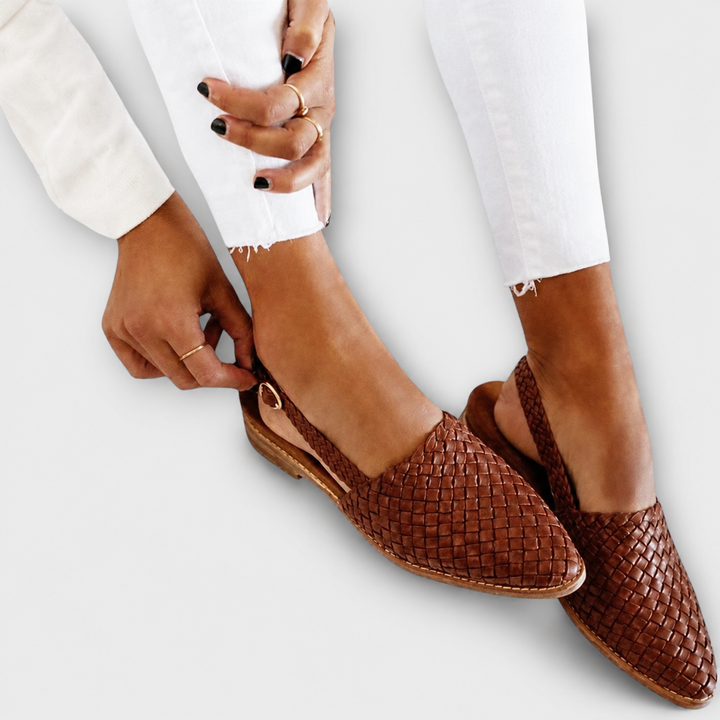 Elara™ | Handwoven Slingback Flats