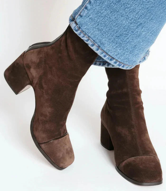 Calíra™ Elegant Heeled Suede Ankle Boots