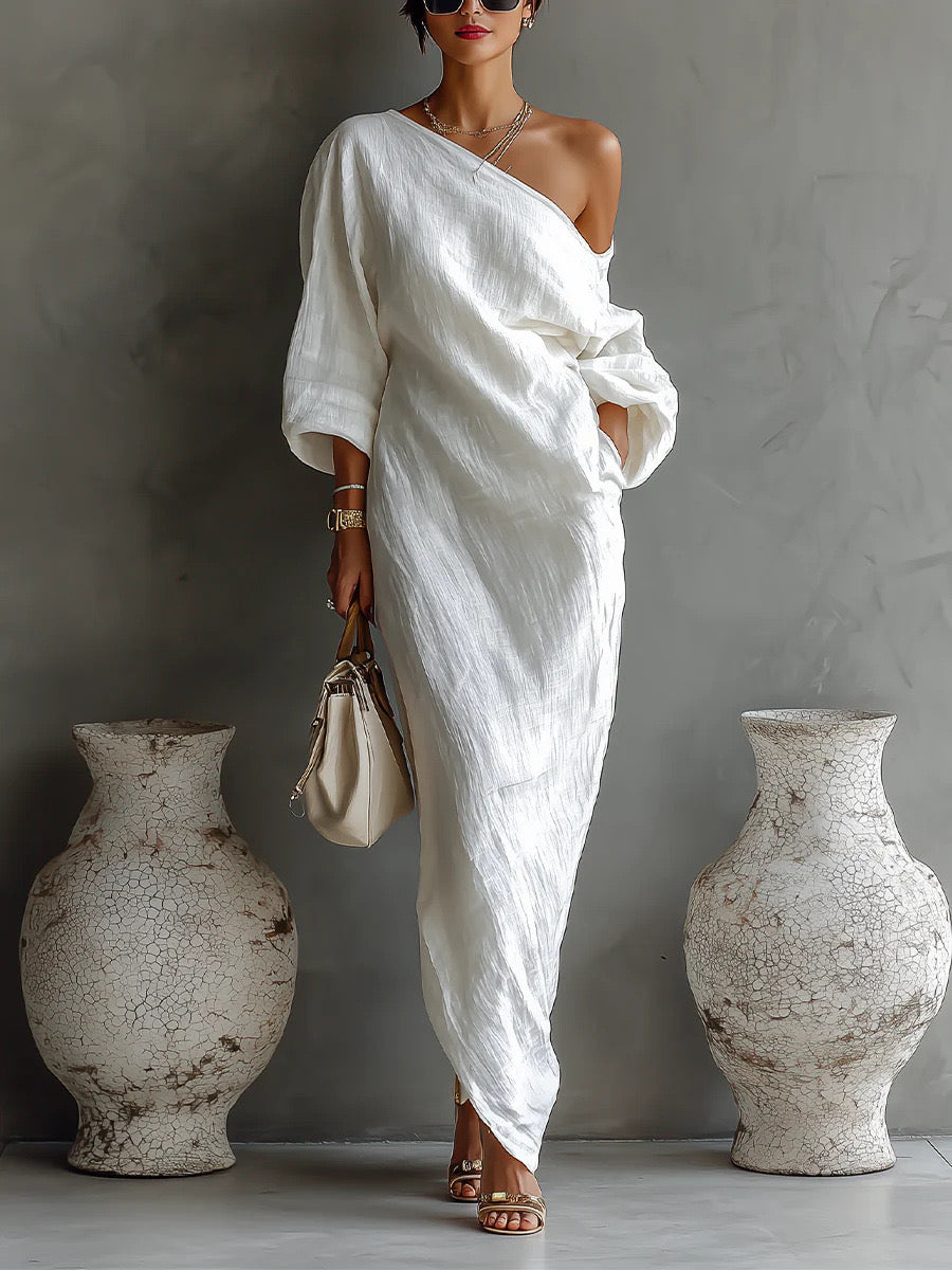 Lindiwe™ | Abstract Drape Maxi Dress