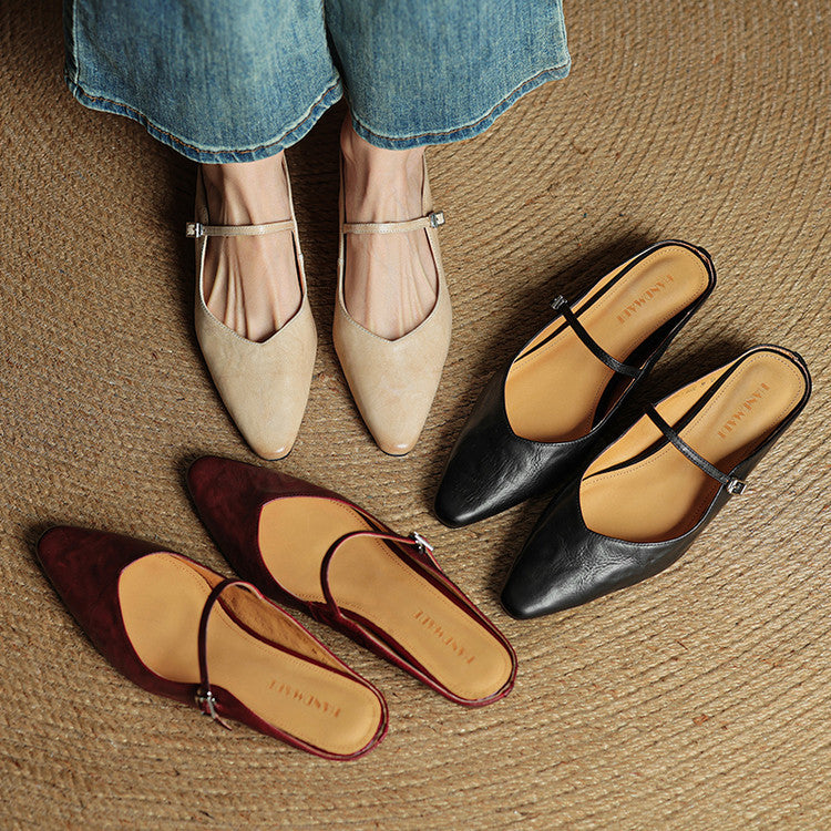 Eclipse Genuine Leather Mules