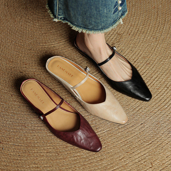 Eclipse Genuine Leather Mules