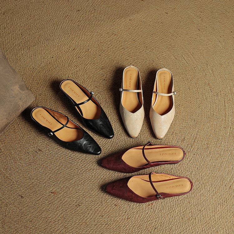 Eclipse Genuine Leather Mules