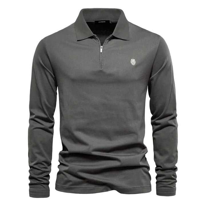 AIOPESON Brand | Long Sleeve Men's Polo Shirt