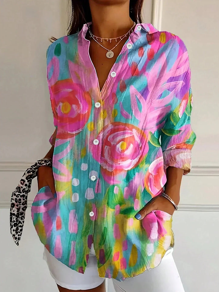 Rina - Abstract Floral Blouse