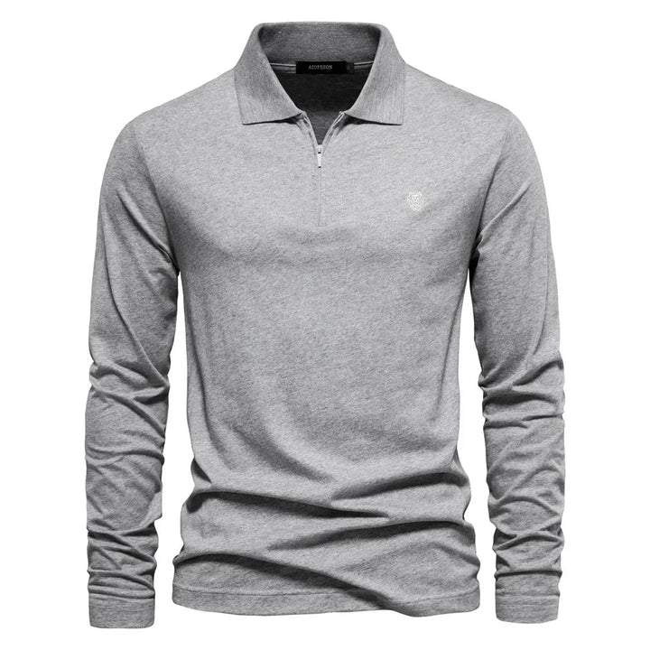 AIOPESON Brand | Long Sleeve Men's Polo Shirt