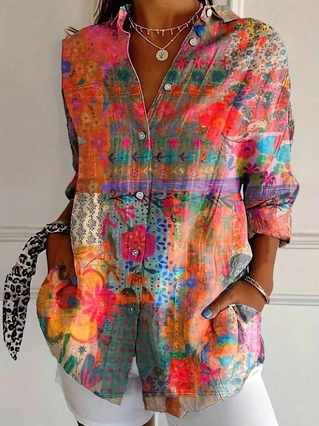Rina - Abstract Floral Blouse