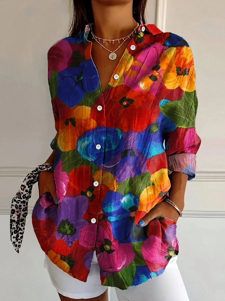 Rina - Abstract Floral Blouse