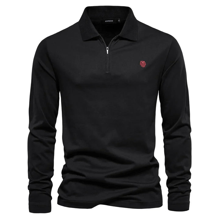 AIOPESON Brand | Long Sleeve Men's Polo Shirt