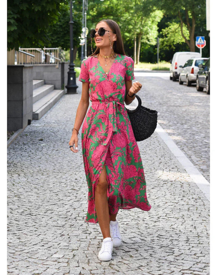 Delia™ Elegant Dress with V-Neck and Shaping Cut
