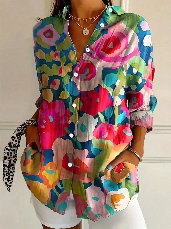 Rina - Abstract Floral Blouse