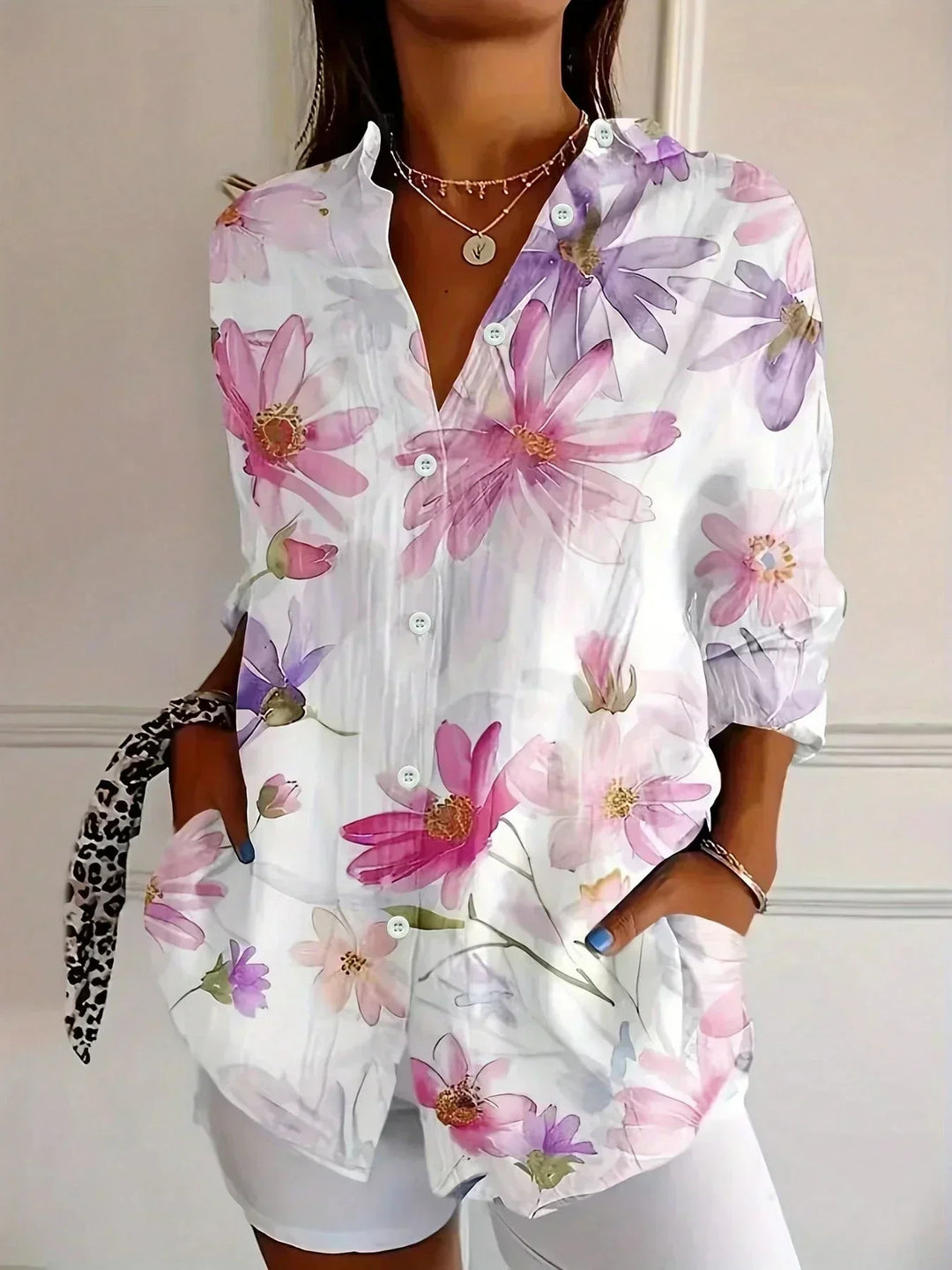 Rina - Abstract Floral Blouse