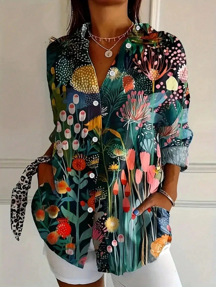 Rina - Abstract Floral Blouse