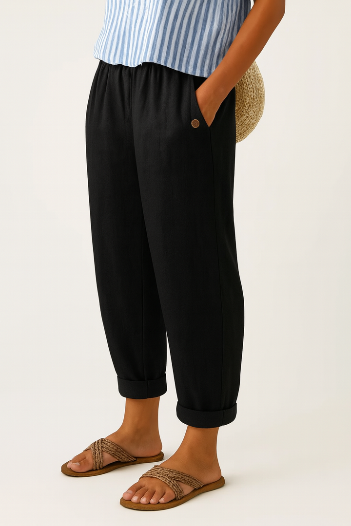 Sharona - Lightweight Linen-Cotton Pants