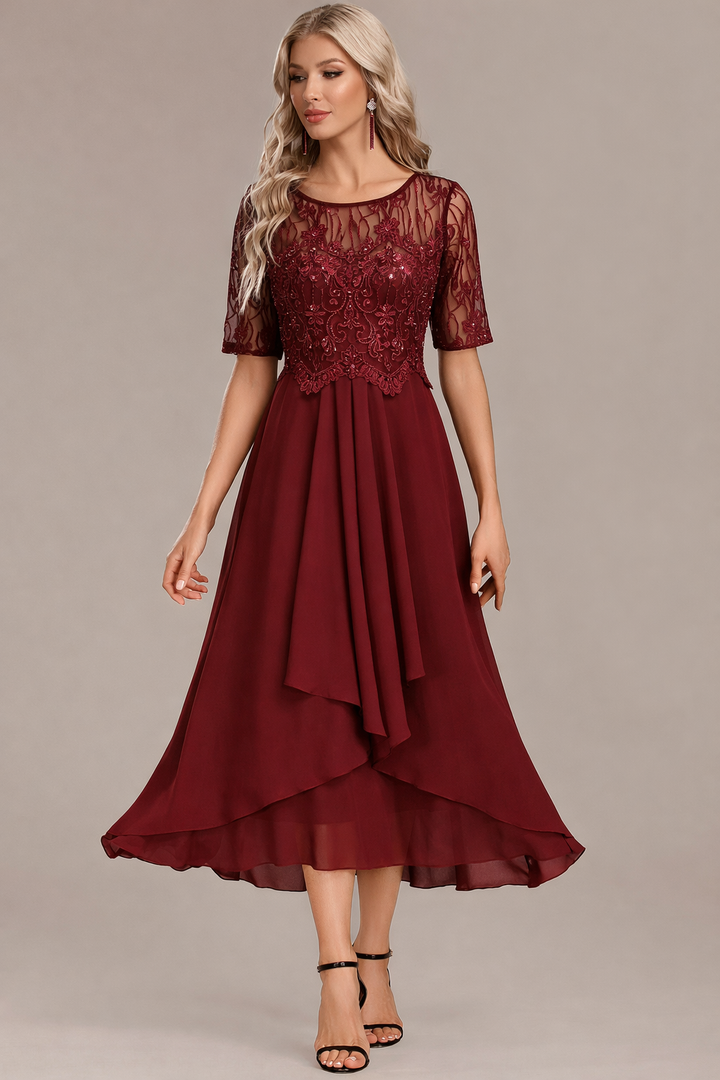 Sophie - Short Sleeve Round Neck Dress