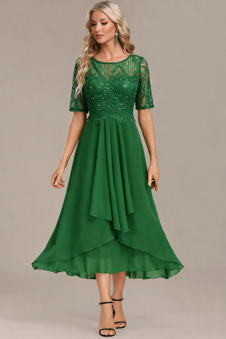 Sophie - Short Sleeve Round Neck Dress