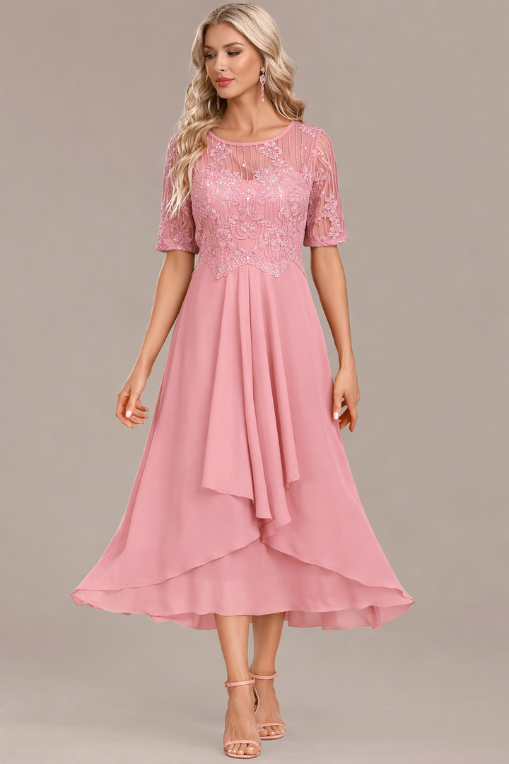 Sophie - Short Sleeve Round Neck Dress