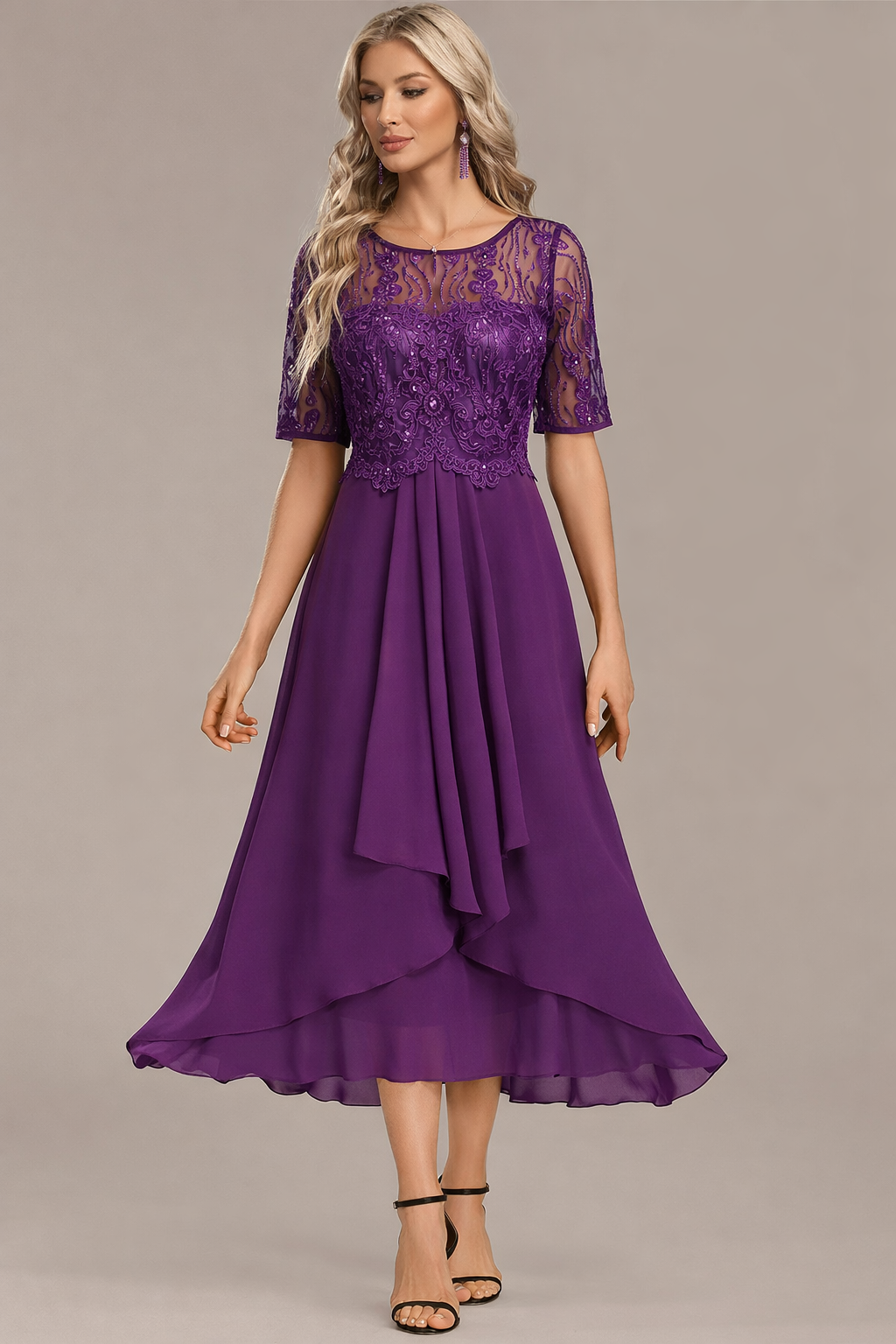 Sophie - Short Sleeve Round Neck Dress