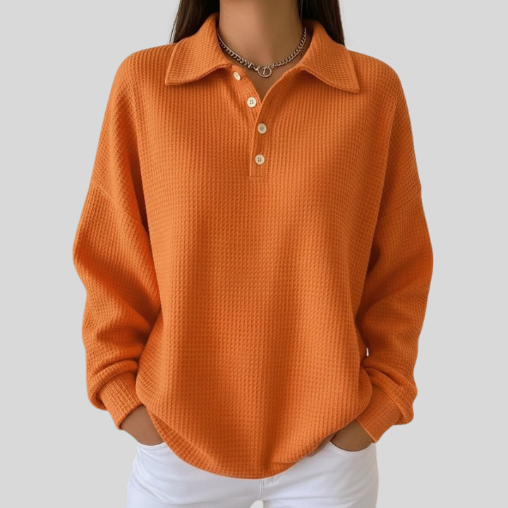 Michelle | Soft Collar Polo Sweater